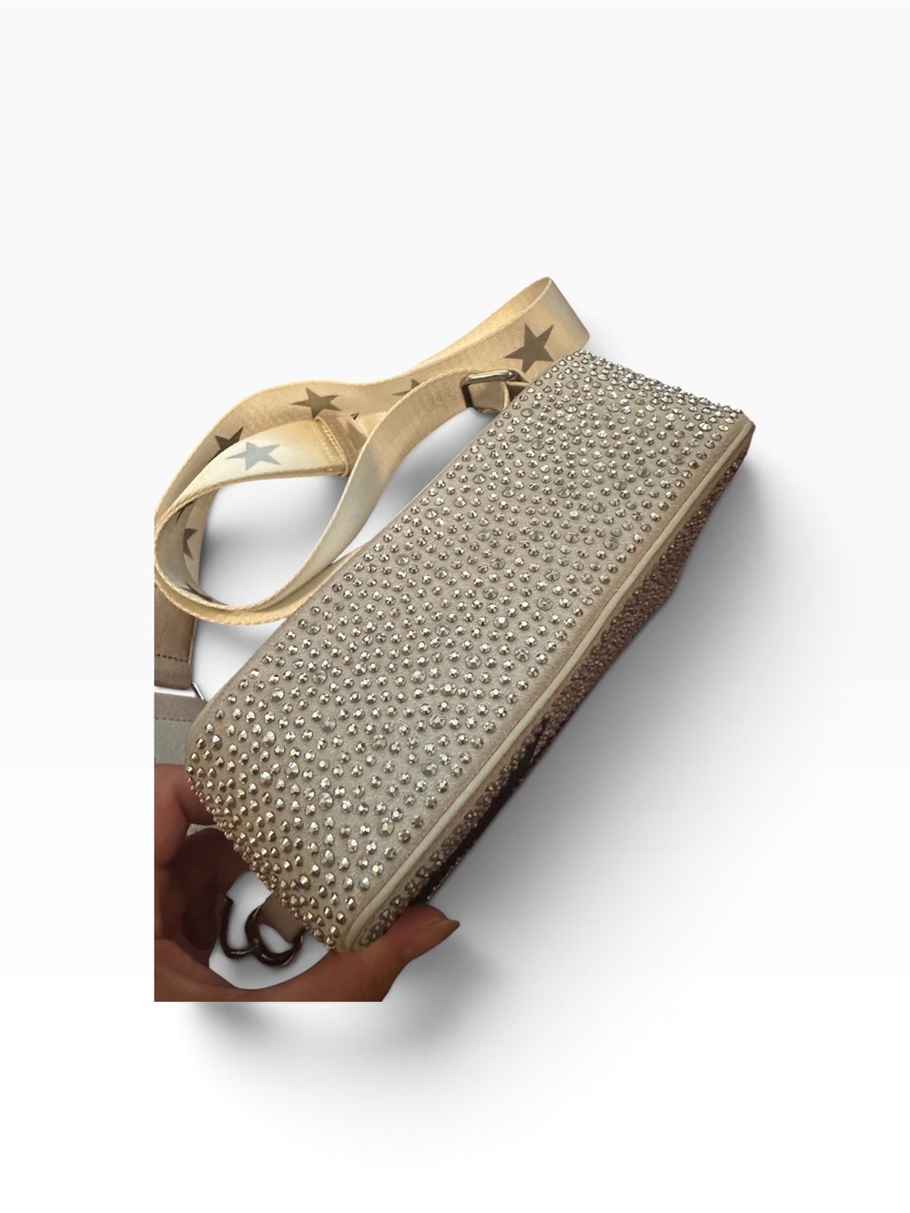 Vintage Havana Beige Crossbody with Silver Crystal Front and Black Star - Picture 5 of 6